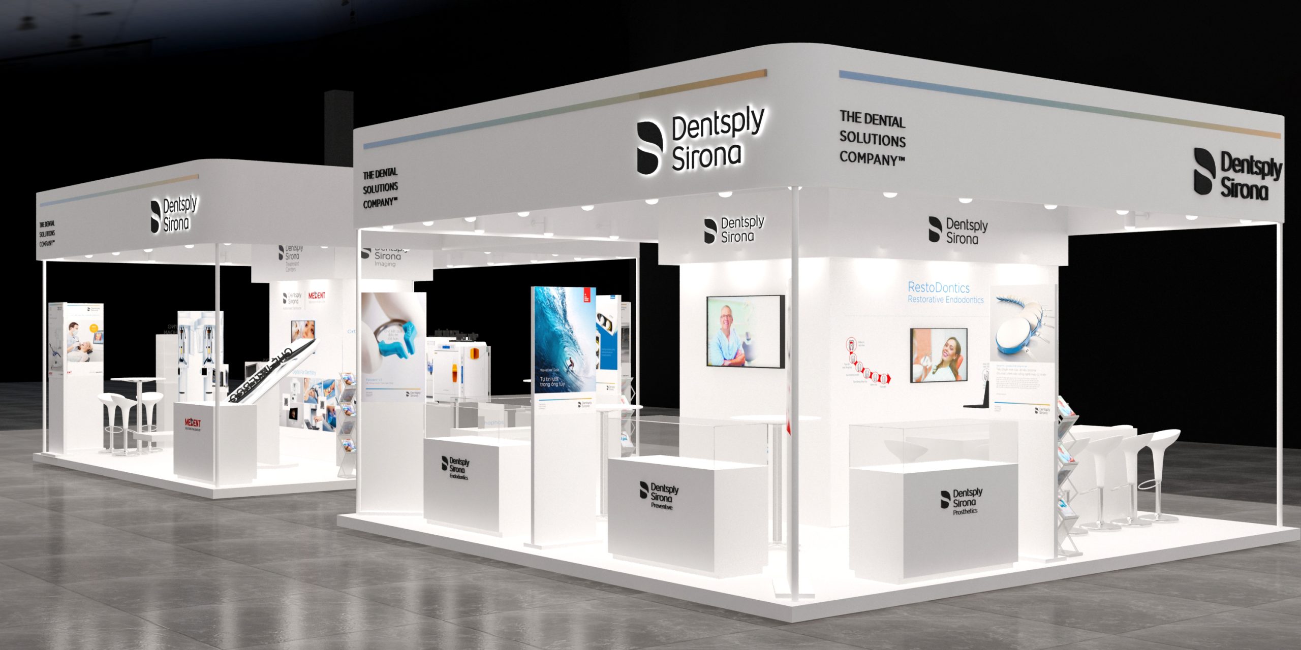 Sản xuất - Thi công Gian hàng triển lãm Dentsply Sirona - Việt Can tại hội nghị Nha khoa Quốc tế ( CVH HNVX - 91 Trần Hưng Đạo, Hà Nội)
