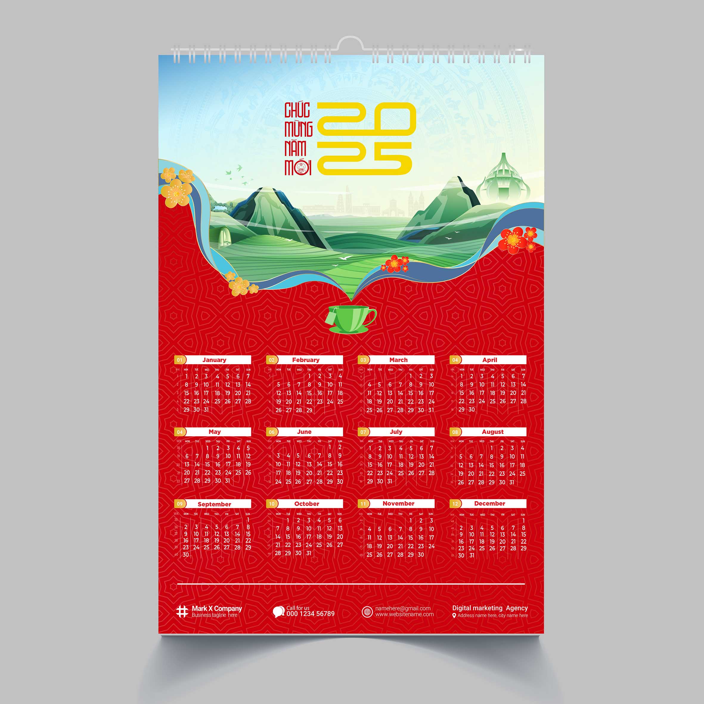 CATALOGUE 20 MẪU LỊCH 1 TỜ TREO TƯỜNG - KHỔ DỌC