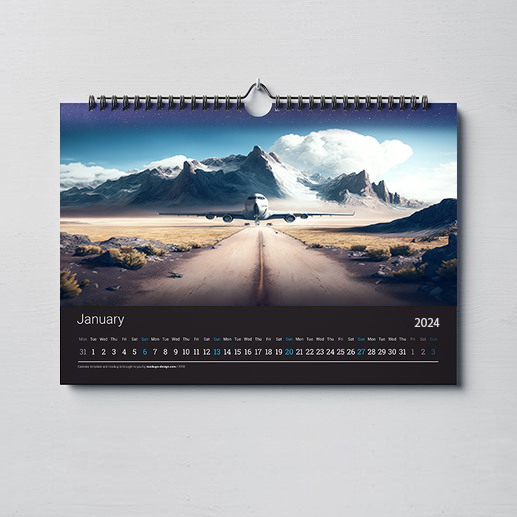 Lịch treo tường 1 tờ - khổ ngang