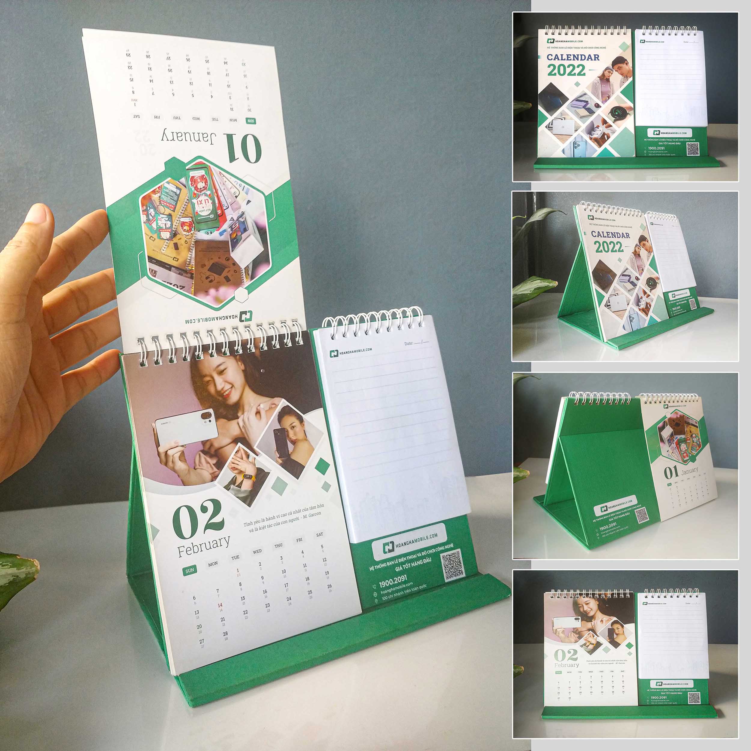 LỊCH CHỮ A - KẾT HỢP SỔ NOTE