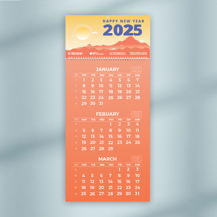 Lịch treo năng lượng - 4 tờ in 1 mặt