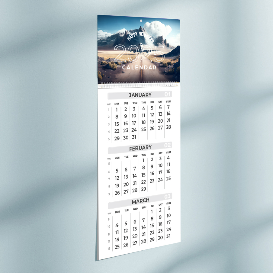 Lịch treo tường - 4 tờ in 1 mặt