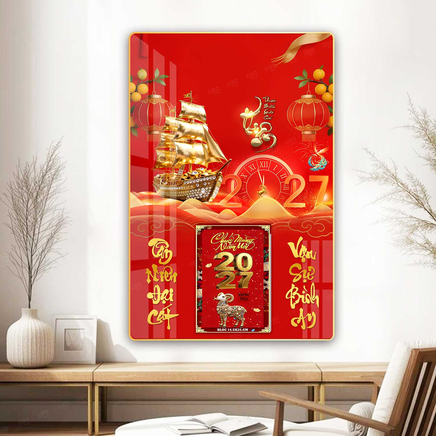 30 MẪU LỊCH THUẬN BUỒM XUÔI GIÓ _ LỊCH GỖ TRÁNG GƯƠNG 1 KHÁNH TREO