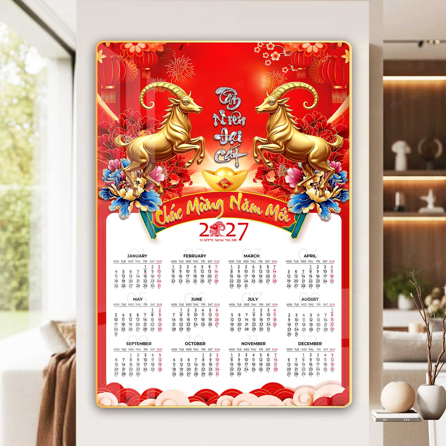 MẪU LỊCH 12 THÁNG_LỊCH GỖ TRÁNG GƯƠNG 1 KHÁNH